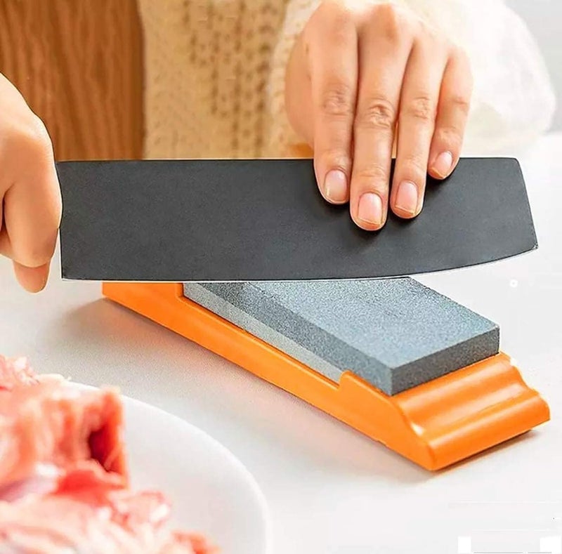 faas 1 PCS Whetstone Knife Sharpening Stone Dual Sides Water Stone Sharpener/1pcs Stainless Steel Sharp Carving Knife for Kitchen | Kitchen Knife with Handle, Silver - Image 4