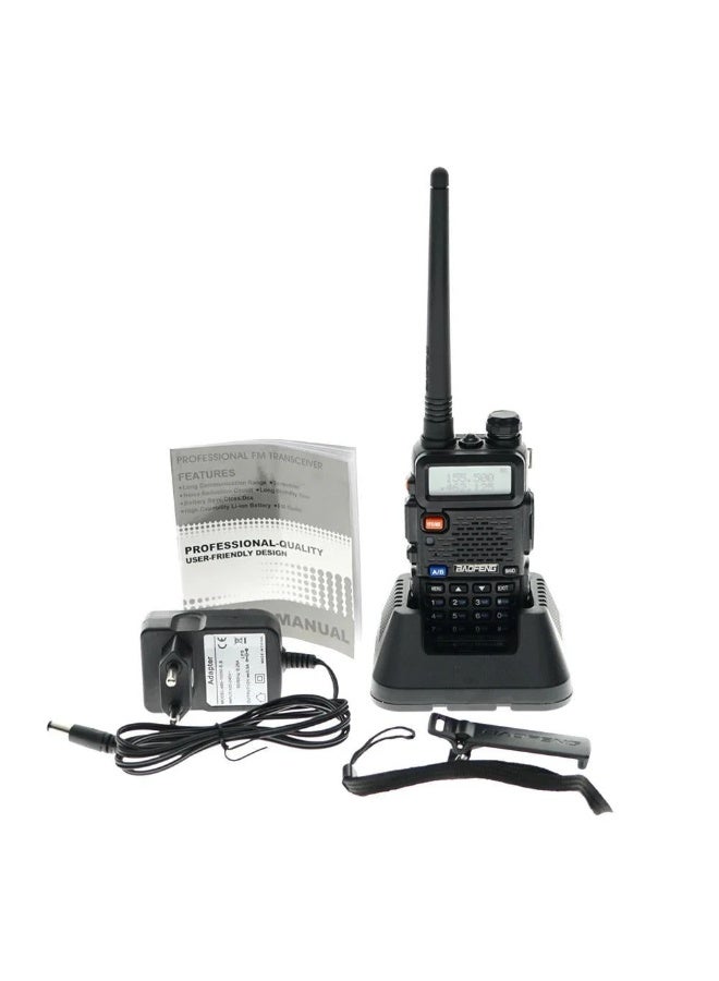 محطة اتصال محمولة عالية القدرة 5 واط مع 128 قناة جهاز يدوي بعيد المدى باللون الأسود - Image 2