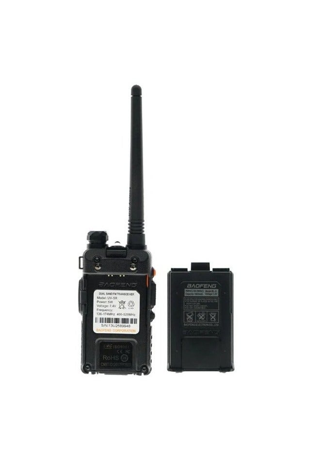 محطة اتصال محمولة عالية القدرة 5 واط مع 128 قناة جهاز يدوي بعيد المدى باللون الأسود - Image 1