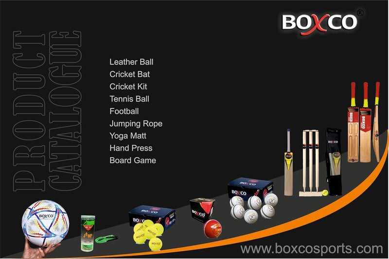 BOXCO كرة كريكيت جلدية من سكاي لاين مخيطة يدويًا بأربعة قطع لمباريات T20 واليوم الواحد والاختبار (أحمر) (عبوة من 1) (سكاي لاين أحمر) - Image 3