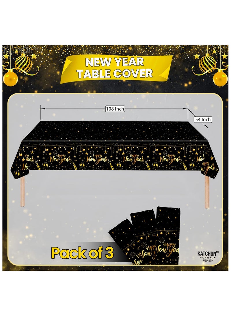 KatchOn, Pack of 3, Happy New Year Tablecloth - 108x54 Inch | Happy New Years Decorations 2025 | Happy New Year Table Cover | New Years Table Decorations for New Years Eve Party Supplies 2025 - pzsku/ZDDFFC13FA433809BC752Z/45/_/1733400586/5342a15a-58f0-4b23-a609-dfeeafe8becb