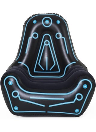 Inflatable Gaming Chair With Comfortable Backrest And Oversized Armrests For Lounging Mesh Pocket For Video Game Controller Storage