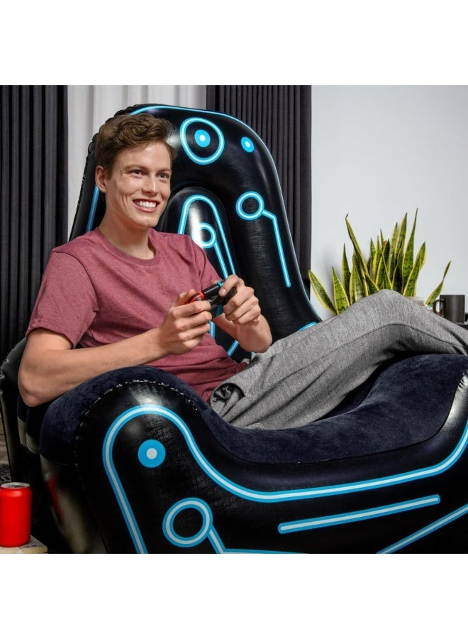 Bestway Inflatable Gaming Chair With Comfortable Backrest And Oversized Armrests For Lounging Mesh Pocket For Video Game Controller Storage - Image 5