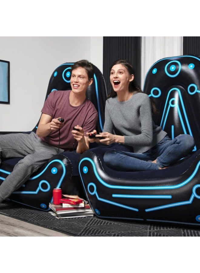 Bestway Inflatable Gaming Chair With Comfortable Backrest And Oversized Armrests For Lounging Mesh Pocket For Video Game Controller Storage - Image 2