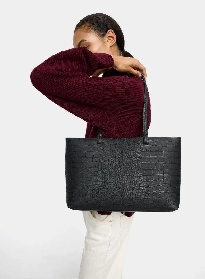 بارفوا حقيبة تسوق منقوشة على حيوانات مع حقيبة