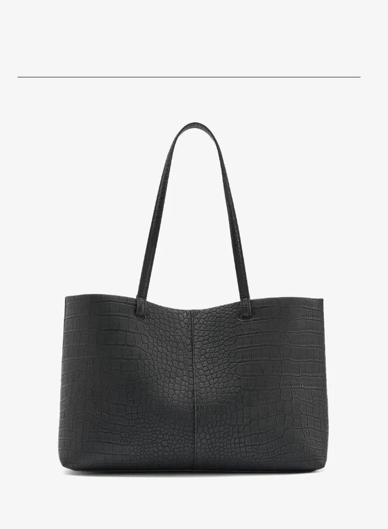 PARFOIS Animal-embossed shopper bag with pouch