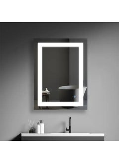 NAFEH LED Bathroom Mirror Modern Rectangular Illuminated vanity mirror with Dimming changing light and Touch Sensor Switch  - Image 1