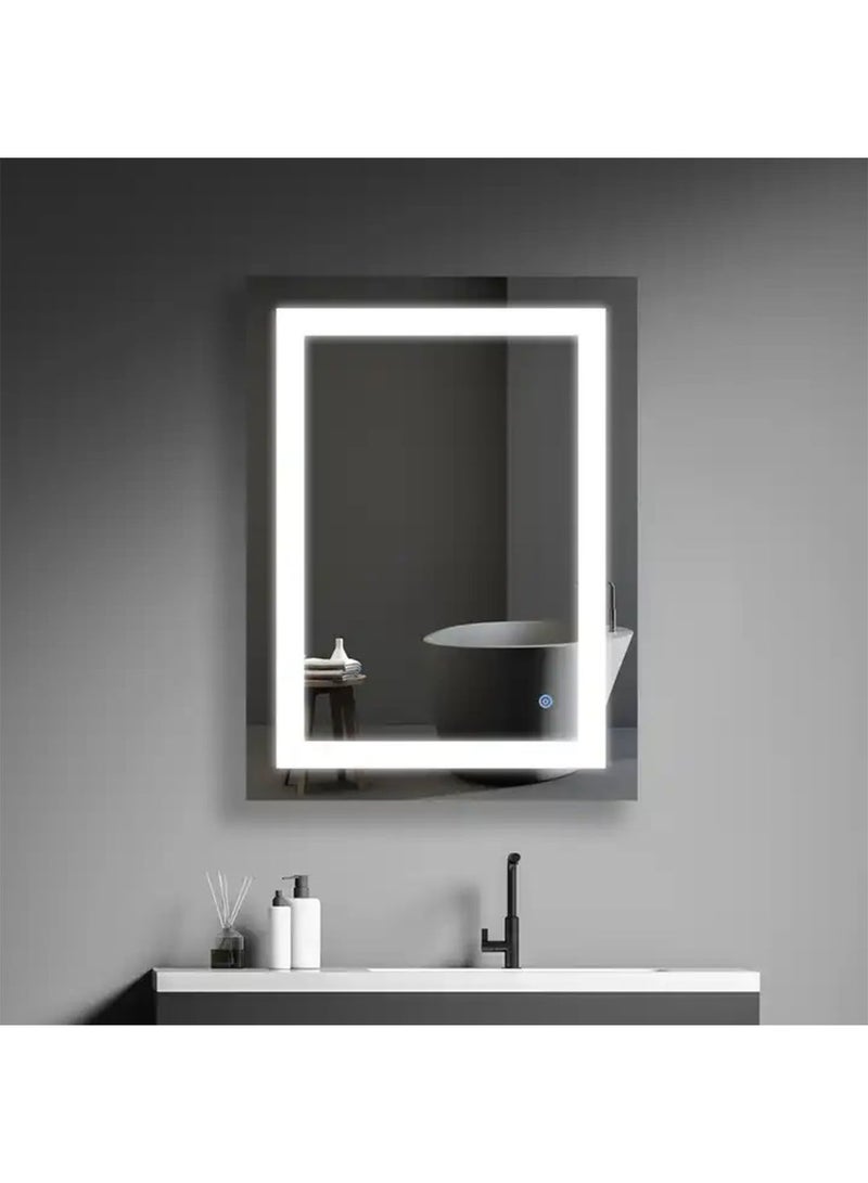 NAFEH LED Bathroom Mirror Modern Rectangular Illuminated vanity mirror with Dimming changing light and Touch Sensor Switch - Image 1
