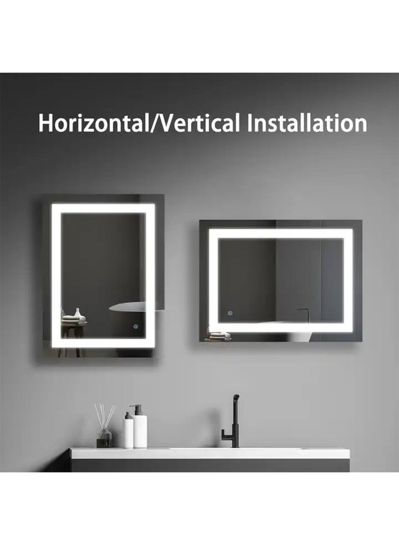 NAFEH LED Bathroom Mirror Modern Rectangular Illuminated vanity mirror with Dimming changing light and Touch Sensor Switch - Image 5