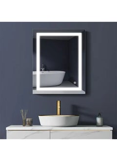 NAFEH LED Bathroom Mirror Modern Rectangular Illuminated vanity mirror with Dimming changing light and Touch Sensor Switch  - Image 2