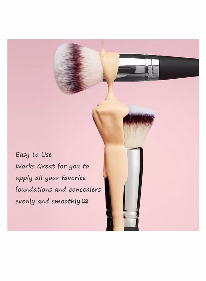 Bee Makeup Brushes Dual-ended Foundation Brush Concealer Brush Perfect Any Look Premium Luxe Hair Rounded Taperd Flawless Brush Ideal for Liquid Cream Powder Blending Buffing Concealer - Image 5