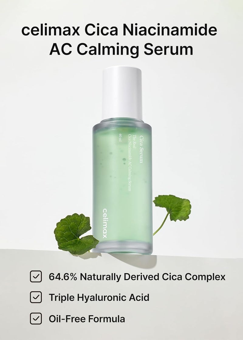 CELIMAX THE REAL CICA NIACINAMIDE AC CALMING SERUM 40ML - Image 2