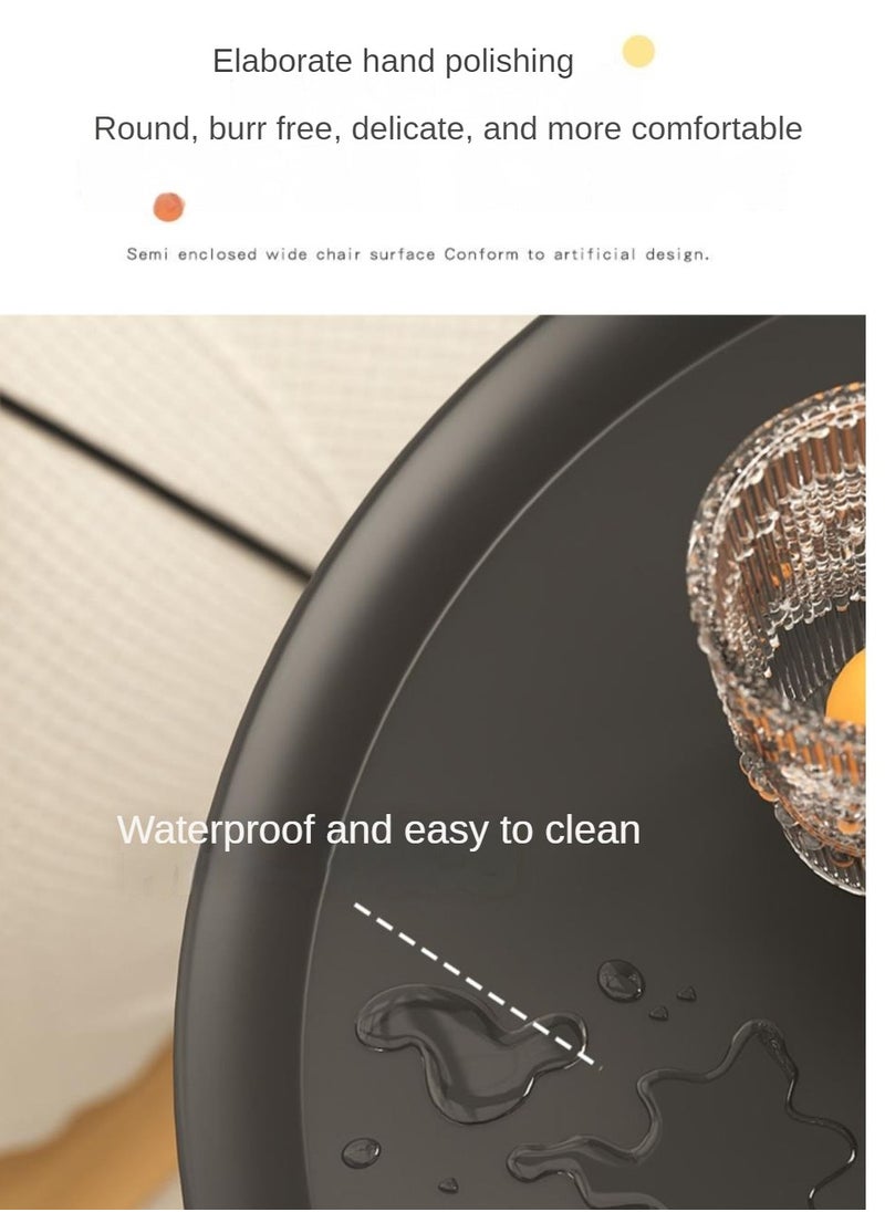 XiuWoo - Coffee Table, Nordic Sofa Side Decorative Small Space Living Room Bedroom Patio, Vintage Metal End Table, Metal Iron Outdoor Round Table Weather Resistant Anti-Rust Outdoor, 40*60CM - Image 1