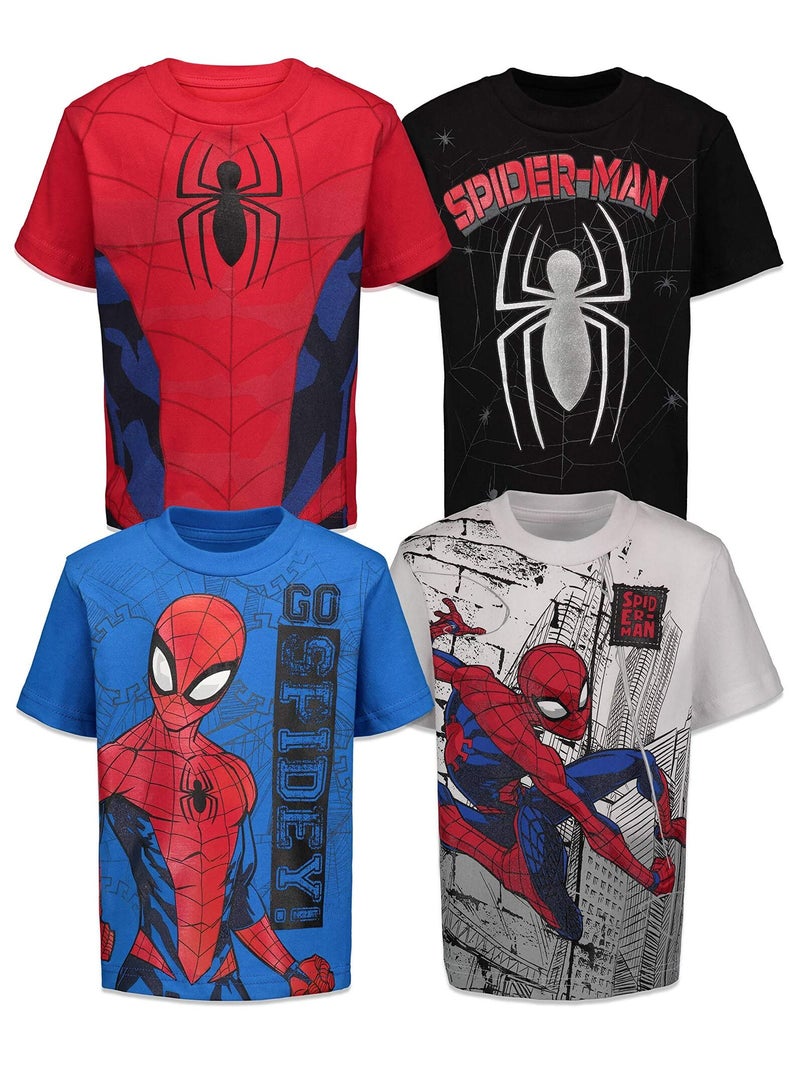 Marvel Spider-Man Toddler Boys 4 Pack T-Shirts Spiderman 4T - Image 1