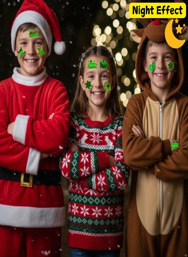 Backtopeia Glow In Dark Christmas Temporary Tattoos | Luminous Christmas Decorations Accessories Party Favors Supplies Goodie Bags Stocking Stuffers Xmas Santa Claus Snowman Gift Idea For Kis Teen Adult-60Pcs - Image 5