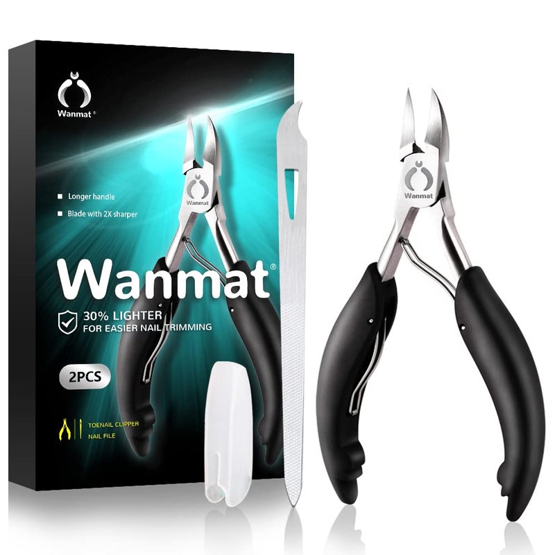 Toe Nail Clipper for Ingrown or Thick ToenailsToenails Trimmer and Professional Toenail Nipper for Seniors with Stainless Steel Surper Sharp Blades