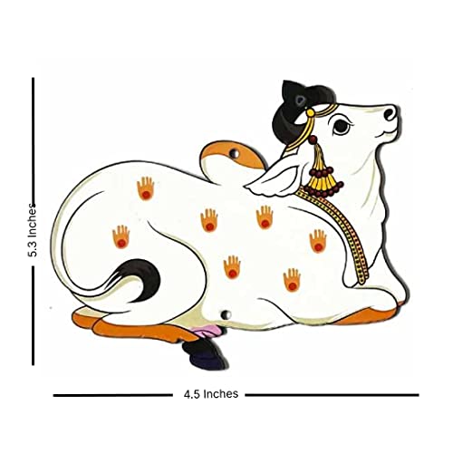 Adikala MDF Pichwai Seated Cow Design Cutout for Diwali | Dussehra | Rangoli | Pooja | Festival Gift | Wedding Decorations 5.INCH (Set of 6) - Image 2