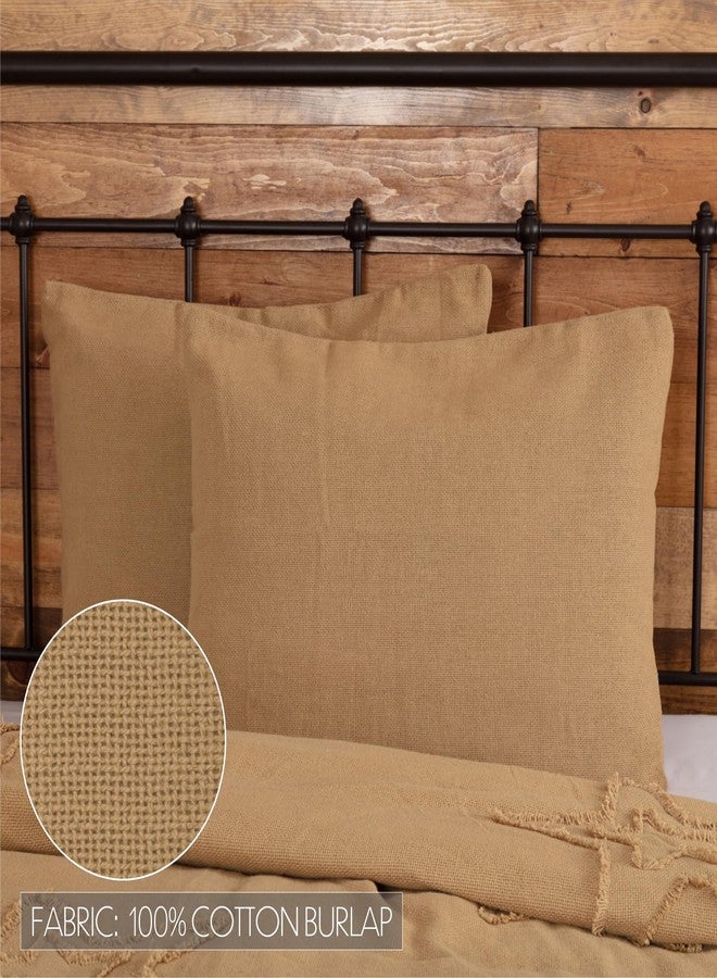 في أتش سي براندز إكسسوارات مفروشات من الخيش الطبيعي من ماركة VHC، غطاء وسادة قياسي 21×27، لون بني فاتح - Image 4