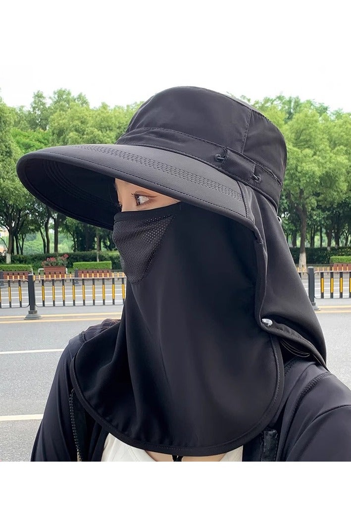 قبعة صيد للرجال والنساء، قبعة خارجية للحماية من أشعة الشمس فوق البنفسجية ذات حافة عريضة مع غطاء للوجه وغطاء للرقبة - Image 4