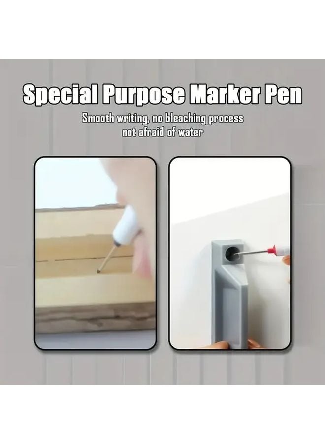 9 Heavy Duty Long Pointed Marker Pens 3 Black 3 Red 3 Blue Fast Drying Ink - Image 3