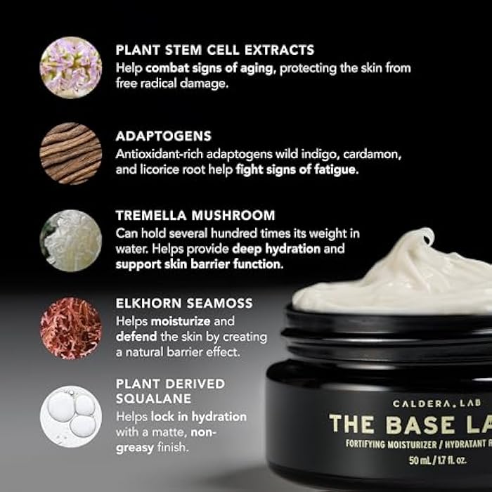 Caldera + Lab The Base Layer | Men's Organic Face Cream Moisturizer for Dry, Sensitive, & Normal Skin – Vegan, Natural & Antioxidant Packed Facial Skincare - Image 4