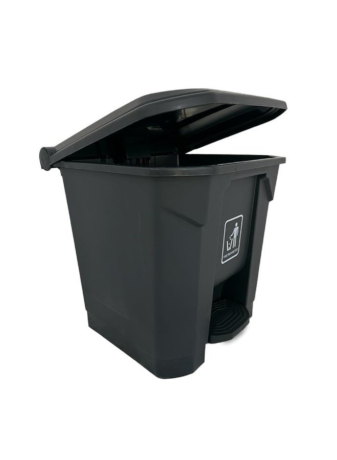 AKC Garbage Trash Can with Centre Pedal, High Density Polyethylene (HDPE) Heavy-Duty Plastic Bins (BLACK, 30 Liters)  - Image 1
