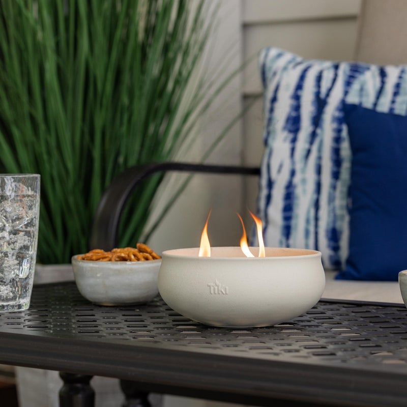 TIKI Citronella Candle 2-Pack â€“ 7-Inch White Wax Bowl with Concrete Finish â€“ Outdoor Decorative Candles for Patio, Deck, Garden, Backyard & Camping - Image 3