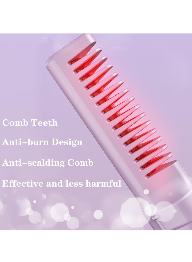 Hihonor Rechargeable Mini Hair Straightener Cordless Heating Comb Iron LCD Display USB Portable Travel Heat Brush - Image 2