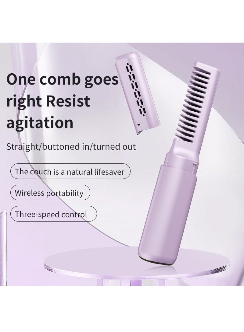 Hihonor Rechargeable Mini Hair Straightener Cordless Heating Comb Iron LCD Display USB Portable Travel Heat Brush - Image 3