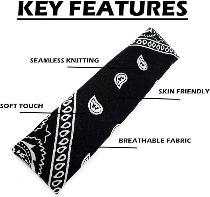 SPIN CART Unisex Cotton Soft Breathable Paisley Bandana For Men & Women (1, Black & Red) - Image 3