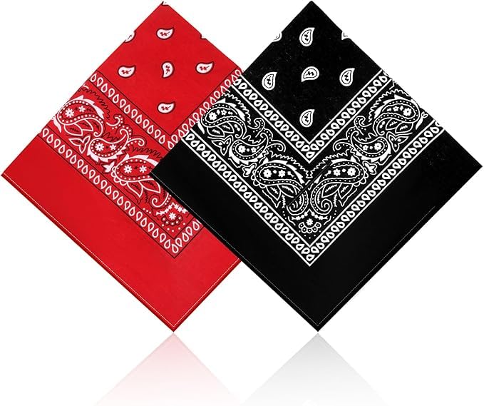 SPIN CART Unisex Cotton Soft Breathable Paisley Bandana For Men & Women (1, Black & Red) - Image 1