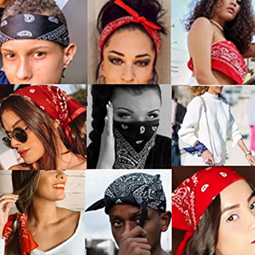 SPIN CART Unisex Cotton Soft Breathable Paisley Bandana For Men & Women (1, Black & Red) - Image 5