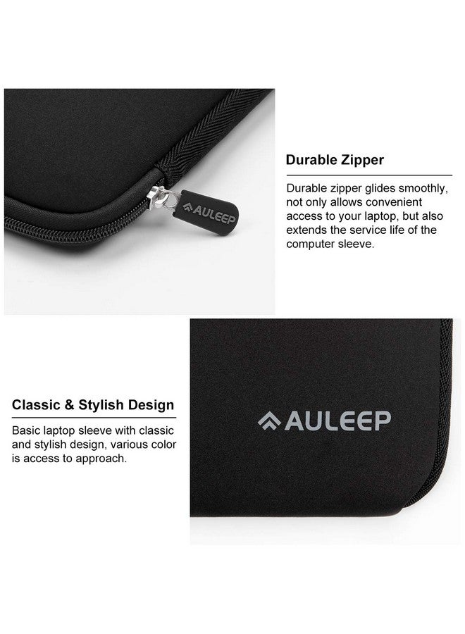 AULEEP أغطية كمبيوتر محمول مقاس 13 14 بوصة مصنوعة من مادة النيوبرين لحمل الكمبيوتر المحمول والكمبيوتر اللوحي مقاومة للماء ومتوافقة مع أجهزة الكمبيوتر المحمولة Acer وAsus وDell وLenovo وHp باللون الأسود - Image 5