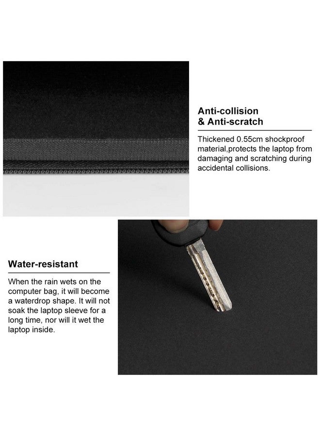 AULEEP أغطية كمبيوتر محمول مقاس 13 14 بوصة مصنوعة من مادة النيوبرين لحمل الكمبيوتر المحمول والكمبيوتر اللوحي مقاومة للماء ومتوافقة مع أجهزة الكمبيوتر المحمولة Acer وAsus وDell وLenovo وHp باللون الأسود - Image 4