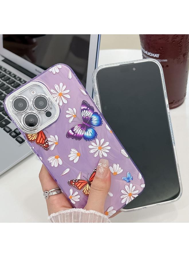 Zaboon Case For iPhone 13 Pro Max Plating Texture Butterfly TPU Phone Case with Glitter Lens Film - Image 4