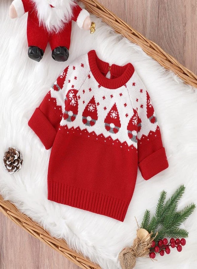 LAWKUL My First Christmas Newborn Pullover Baby Boy Girl Santa Outfit One Piece Sweater Long Sleeve Romper Jumpsuit Toddler 9-12M - Image 2