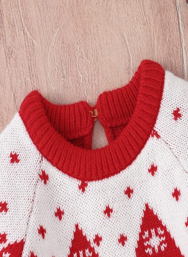 LAWKUL My First Christmas Newborn Pullover Baby Boy Girl Santa Outfit One Piece Sweater Long Sleeve Romper Jumpsuit Toddler 9-12M - Image 5