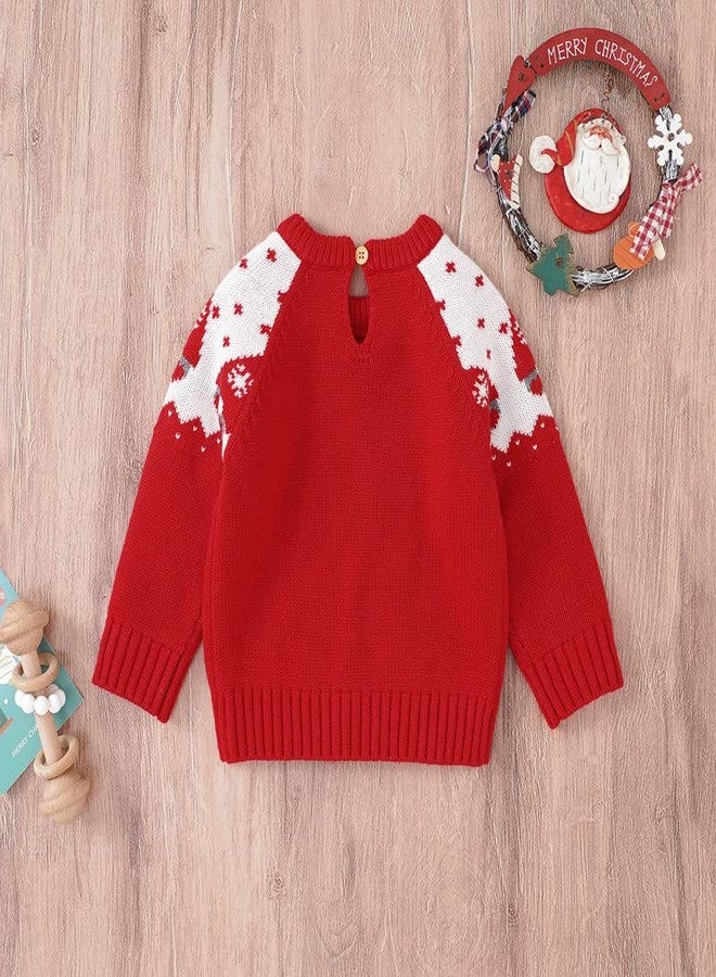 LAWKUL My First Christmas Newborn Pullover Baby Boy Girl Santa Outfit One Piece Sweater Long Sleeve Romper Jumpsuit Toddler 9-12M - Image 4