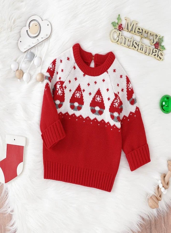 LAWKUL My First Christmas Newborn Pullover Baby Boy Girl Santa Outfit One Piece Sweater Long Sleeve Romper Jumpsuit Toddler 9-12M - Image 3