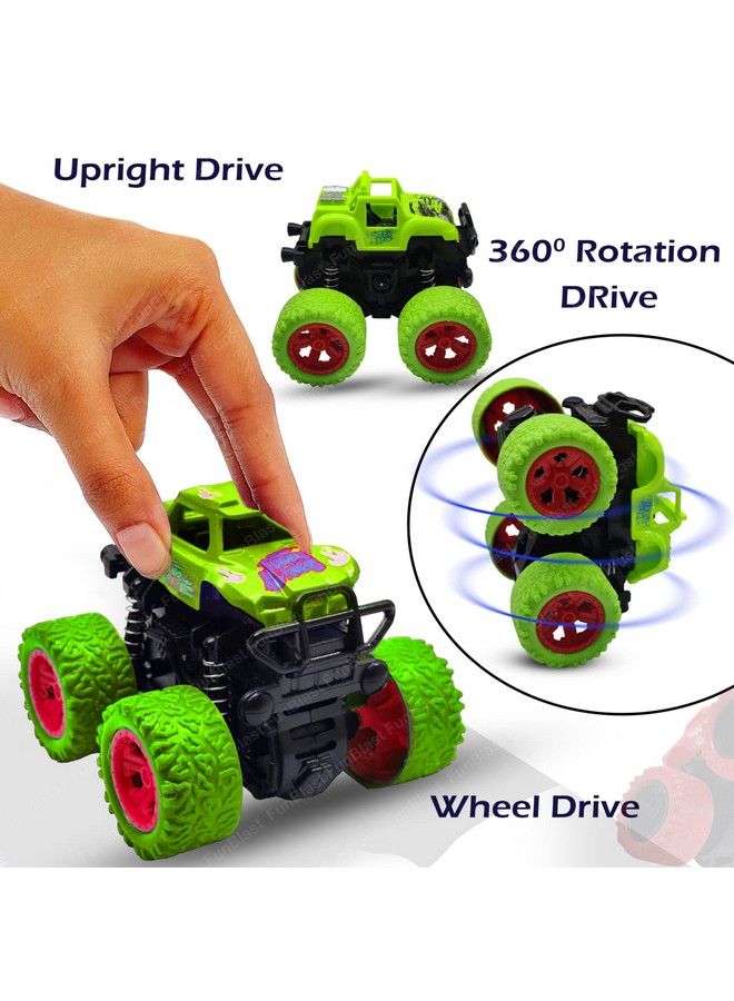 FunBlast 4Wd Monster Truck Toys Push & Go Toy Trucks Friction Power Toys 4 Wheel Drive Vehicles Toy For Toddlers Children Boys Girls Kids Toys For Kids Boys 1 Pcs (Green) - Image 4