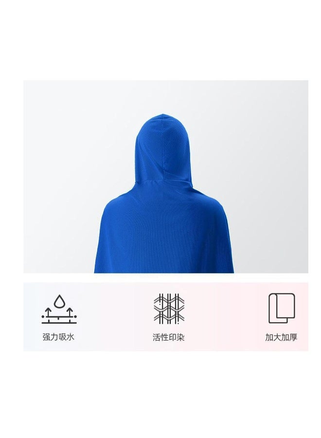 Surf Poncho Changing Robe, Absorbent Beach Poncho With Hood, Quick Dry Wetsuit Poncho Towel, Portable Soft Hooded Beach Poncho For Surfing, Beach, Swim, Outdoor Sport, 55.12 Inches(Blue)(1 Pack) - Image 2