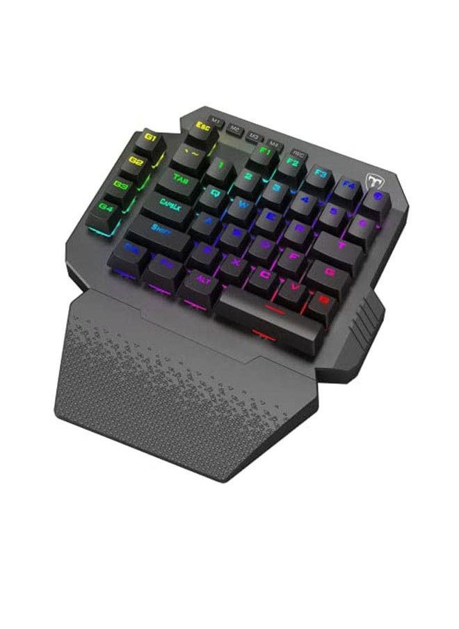 T-DAGGER - Wireless One-Handed RGB Mechanical Gaming Keypad with 6 Onboard Macro Keys,High speed gaming grade,Compact design 4 profiles for different game configuration,44keys for gamer - Image 1
