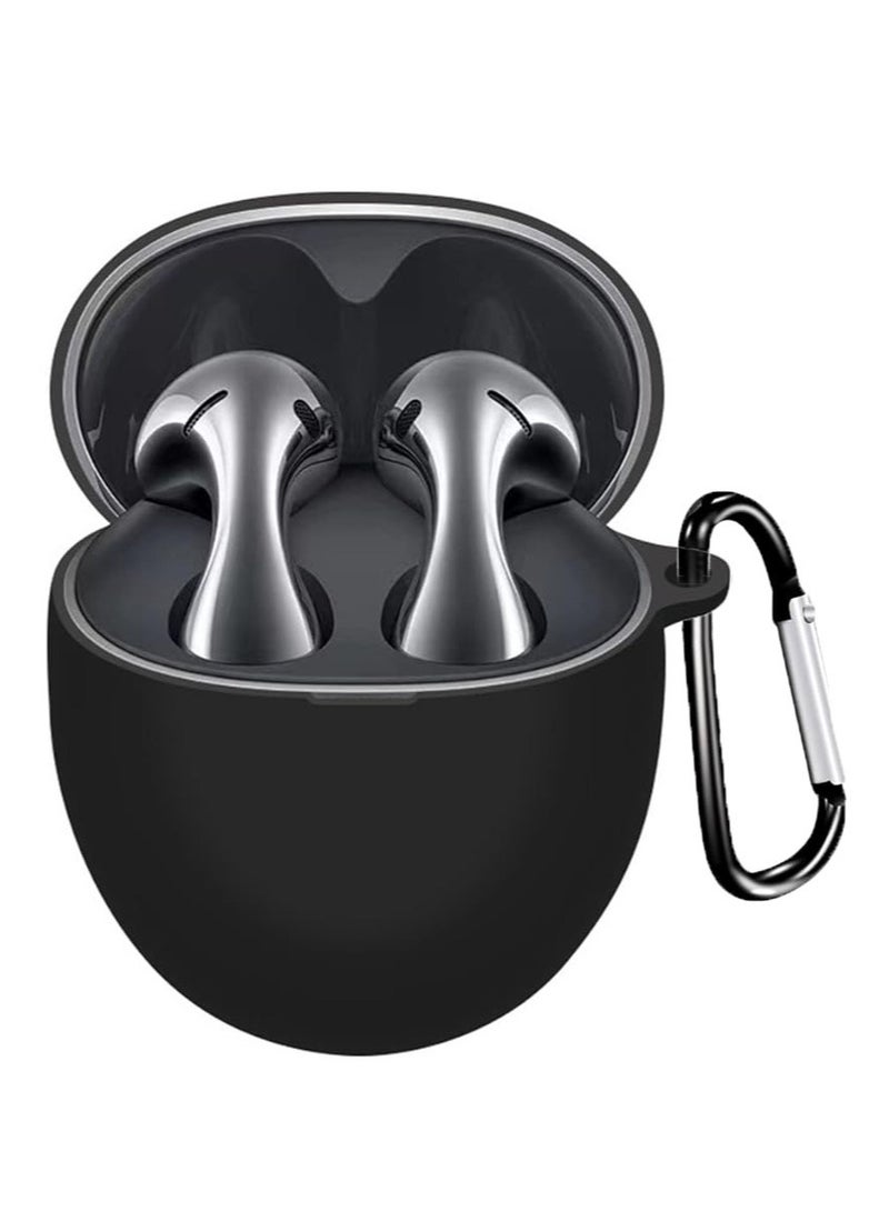 Silicone Protective Case for Huawei FreeBuds 5 with Keychain Cover (Black)  - Image 1