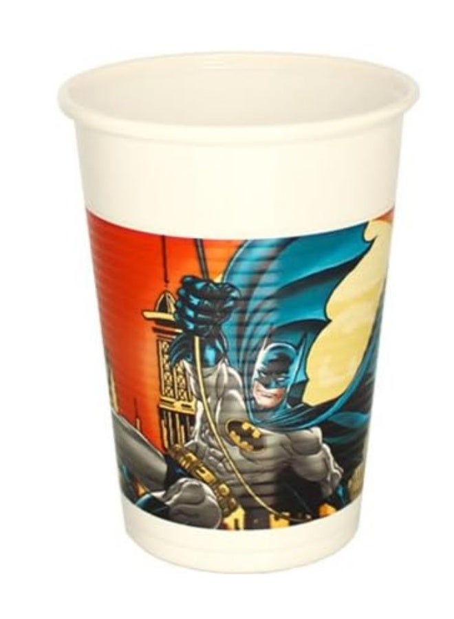 Ciao Batman Dark Hero Plastic Cups 200ml – Pack of 8 – Birthday Party Cups for Kids – Durable Batman Party Tableware for Drinks, Juice & Soft Drinks - Image 1