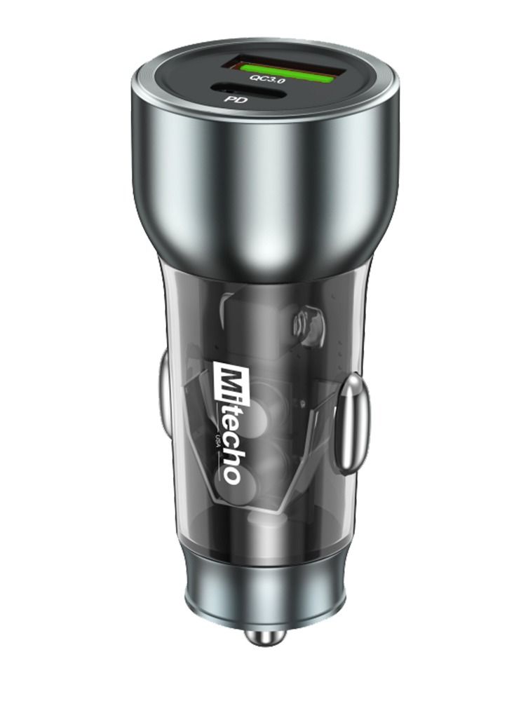 Mi Techo 52.5W Fast Car Charger Dual USB Ports Fast Car Power Adapter PD38W iPhone 15 Car Charger Fast Charging Samsung 25W Car USB Plug for Samsung, iPhone, iPad Pro Air, Huawei, Oneplus, Xiaomi, etc - Image 1