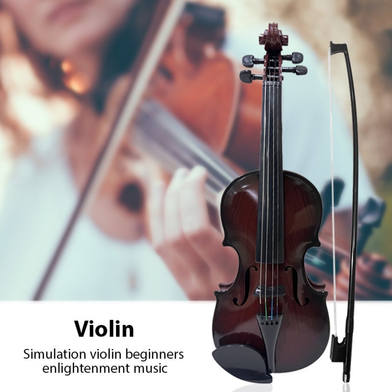 Dark Brown Practice Simulated Violin - Authentic Bright Pure Sound Adjustable Strings Comfortable Chin Rest for Beginner Musicians Home Practice Performance - Image 4
