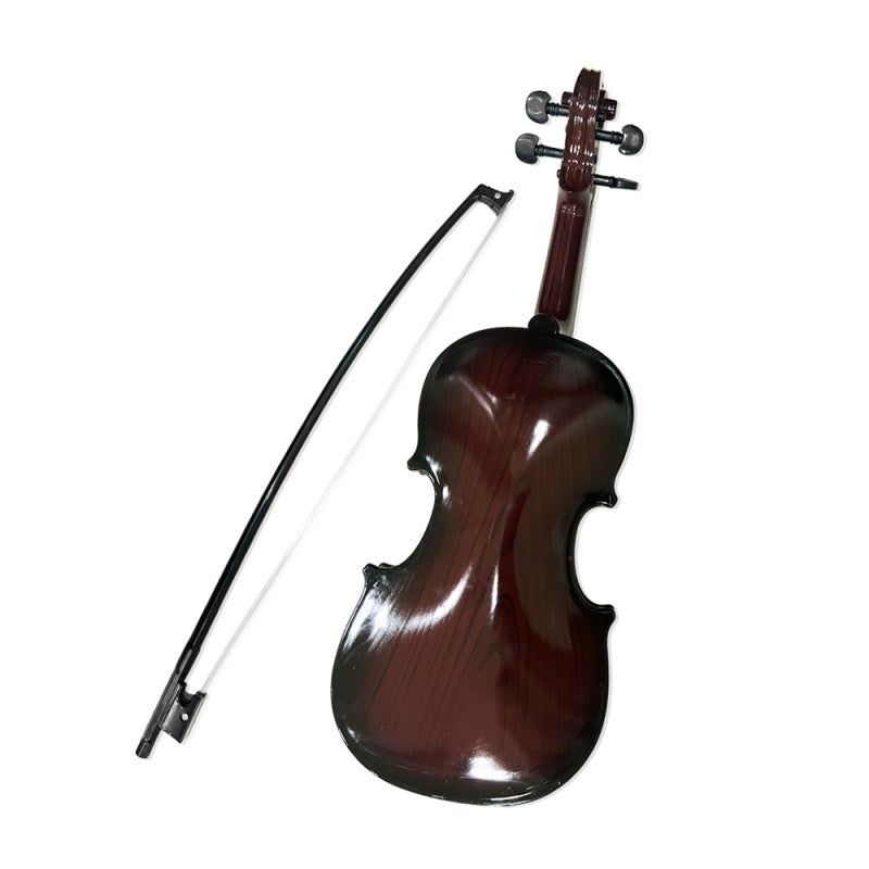 Dark Brown Practice Simulated Violin - Authentic Bright Pure Sound Adjustable Strings Comfortable Chin Rest for Beginner Musicians Home Practice Performance - Image 1