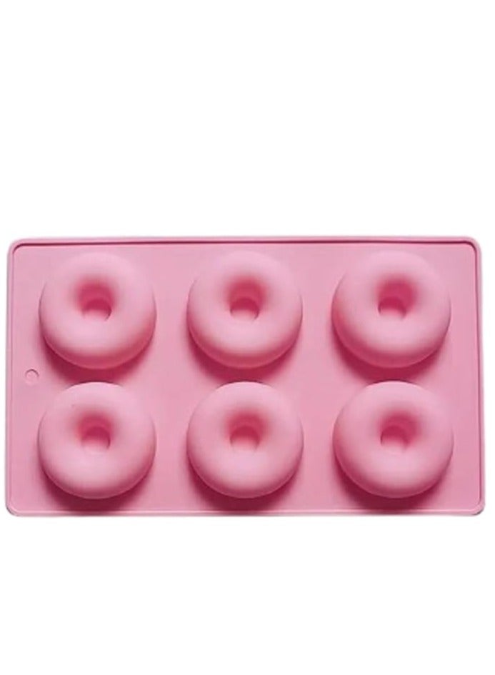 سبيس شوب صينية خبز دونات سيليكون غير لاصقة 6 تجاويف / للكعك والبسكويت والخبز - Image 1