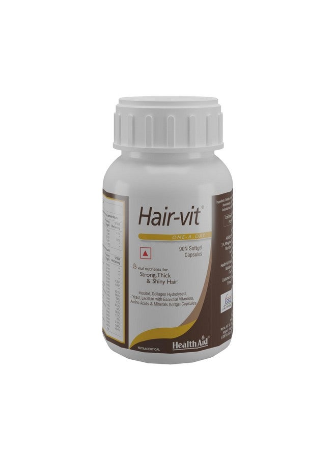 Health Aid HealthAid Hair-Vit With Biotin, Zinc, Folic Acid, Fibre & Multivitamin | Hair Vitamin Supplement for Men & Women for Stronger, Thicker & Shiny Hair - 90 Softgel Capsules - Image 2