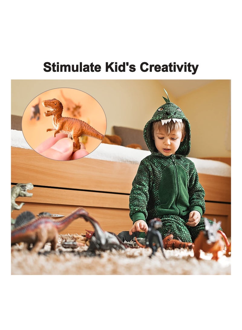 Excefore Mini Dinosaurs Play, 12 Piece Realistic PVC Dinosaurs Play Set with Storage Bucket, Birthday Party Gift Desktop Ornament Play For Boys And Girls Of All Ages - Image 2